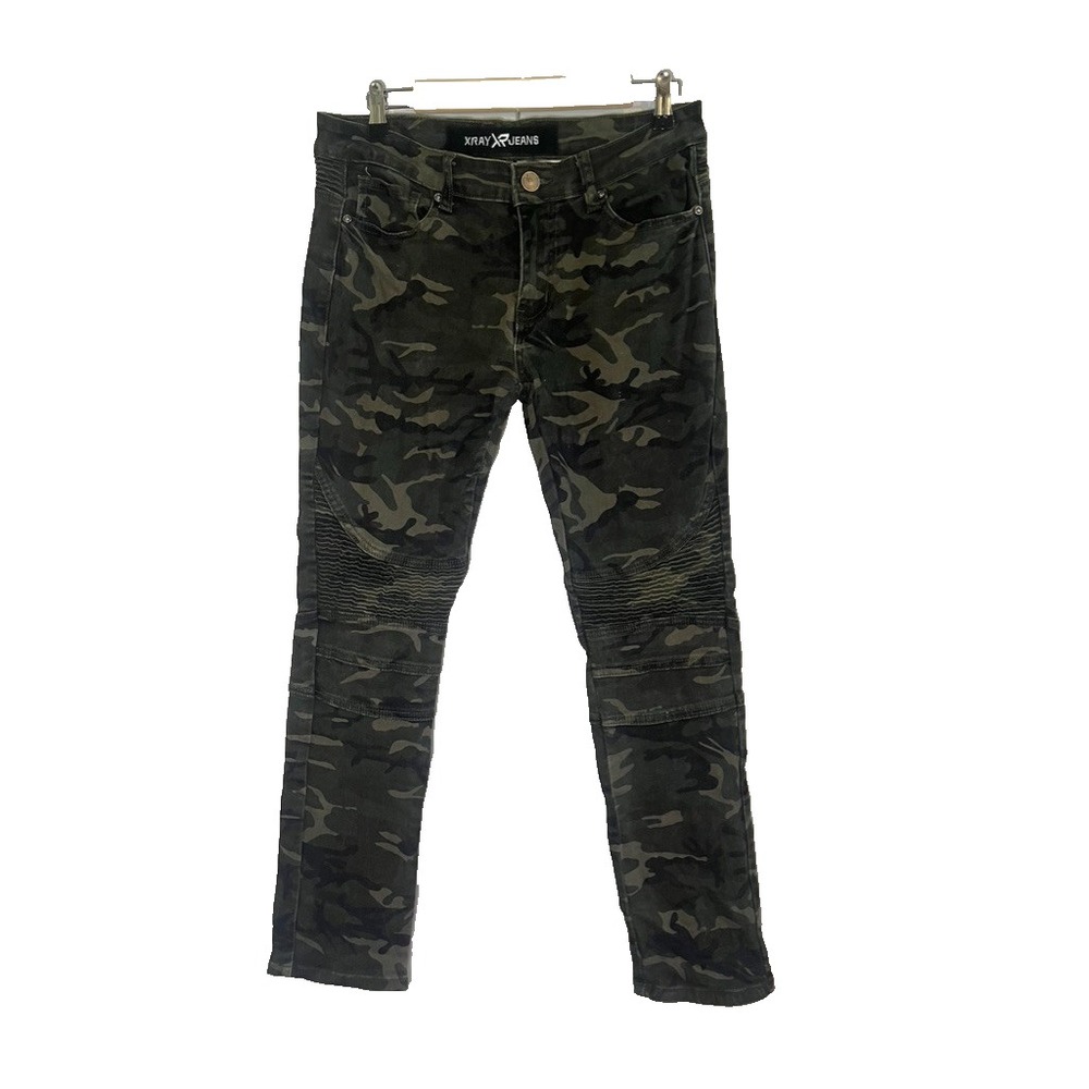 Retro Camo Pant 30 Green Moto Biker Grunge Skater Emo Military Utility 90s Punk